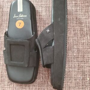 Sam Edelman Black Slide Sandals with Logo Detail